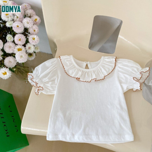 Lace Sleeve Round Neck Floral Summer Girl's Suit