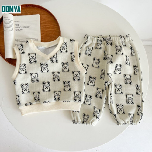 Autumn Baby Vest Long Pants Printed Set