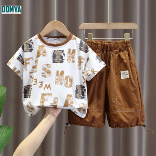 Summer Boys' Leisure Print Set Colorful Sports Suit