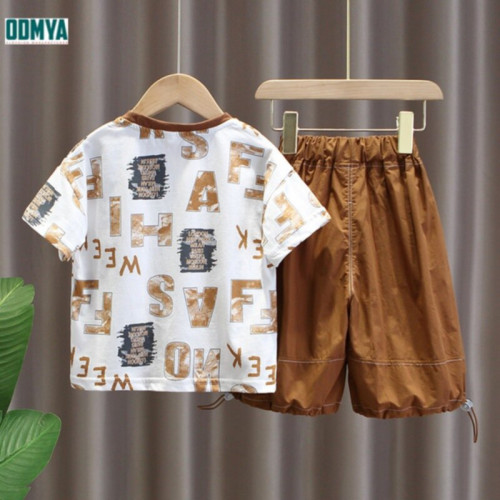 Summer Boys' Leisure Print Set Colorful Sports Suit