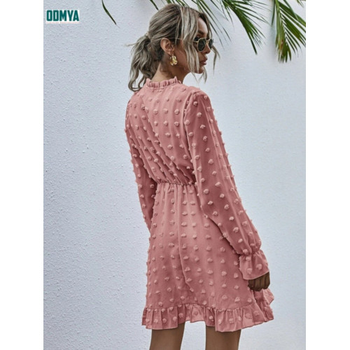 Spring New Long Sleeve V-Neck Short Dress
