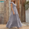 Summer Bohemian Style V-Neck High Waist Printed Panel Dress Supplier
