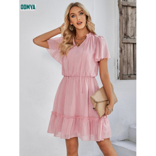 V-neck High Waist Dress Summer Lace Dress