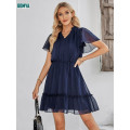 V-Neck High Waist Dress Summer Lace Dress Supplier