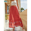 Bohemian Style Printed Single Breasted Extended Skirt Supplier