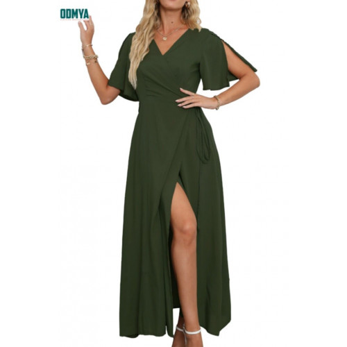 Summer New V-Neck Split Slim Fit Dress