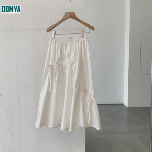 Spring New Elastic High Waist Drawstring Half Skirt