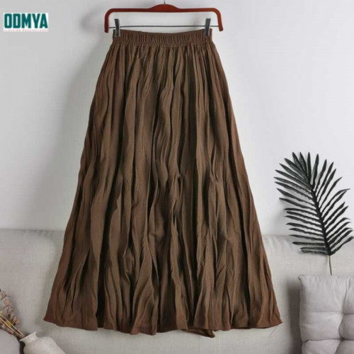 Temperament High Waist Loose Pleated Extended Half Skirt