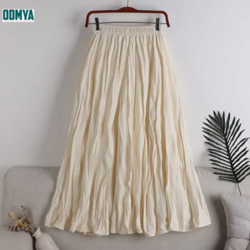 Temperament High Waist Loose Pleated Extended Half Skirt