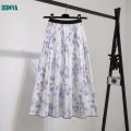 Spring And Autumn New Printed Pleated Long Skirt Supplier