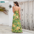 Summer Printed Sling Deep V-Neck Soft Dress Supplier