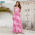Summer Printed Sling Deep V-Neck Soft Dress Supplier