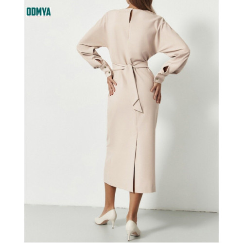 Spring and Autumn Luxury Round Neck Dress
