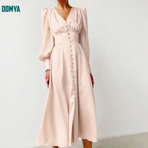 Vintage satin long sleeved waistband dress