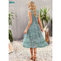 Summer New Sleeveless V-Neck Printed Dress Supplier