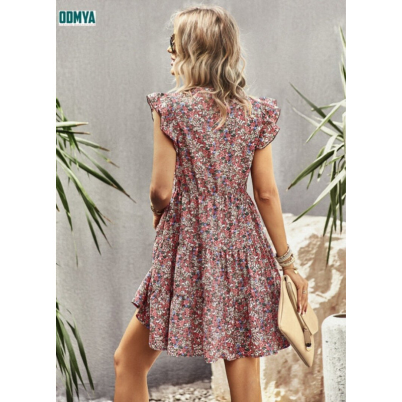 Summer New Fragmented V-Neck Lace Thin Soft Dress Supplier