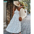 Summer Polka Dot Holiday Style Halter Neck Dress Supplier
