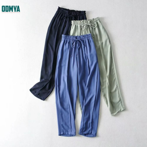 Autumn Loose  Straight Pants Lace Waist Women Pants