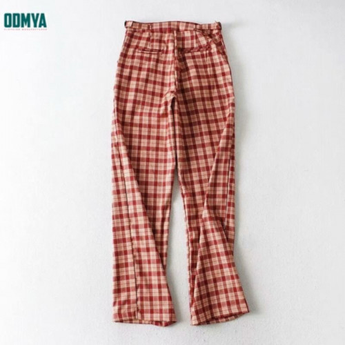 Autumn New Straight Lattice Printed Pattern Women Pants