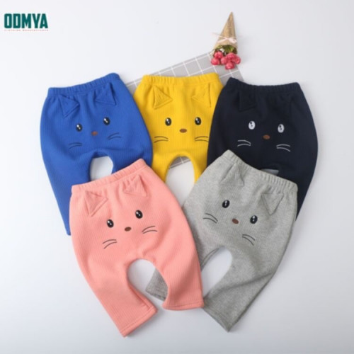Children's plush embroidered leggings cotton soft pants