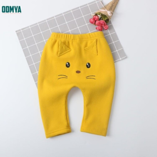 Children's plush embroidered leggings cotton soft pants