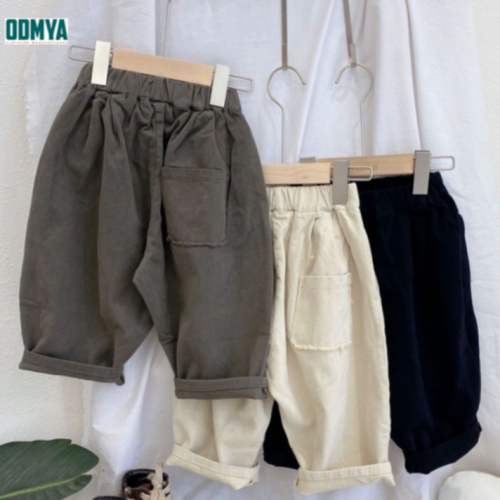 Children elastic high waist loose casual trousers