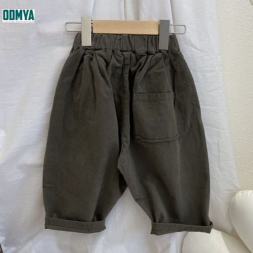 Children elastic high waist loose casual trousers