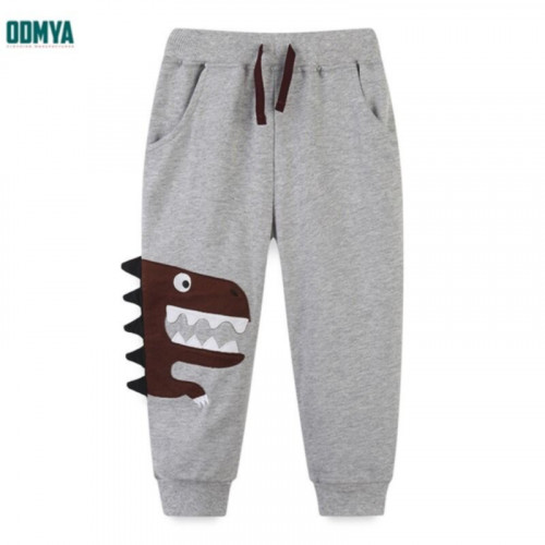 Spring new embroidered dinosaur cotton children's sweat pants