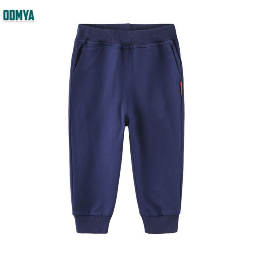 Spring terry cotton knit warm children's sweat pants