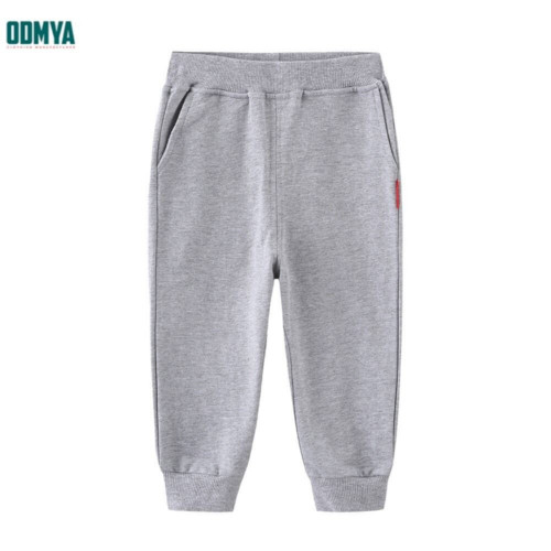 Spring terry cotton knit warm children's sweat pants