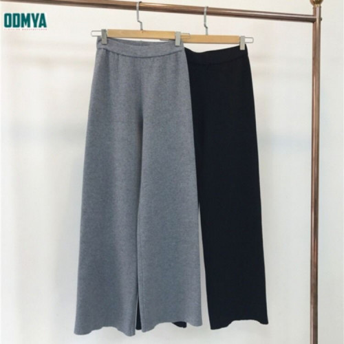 Knitted thickened straight wide leg women's casual pants
