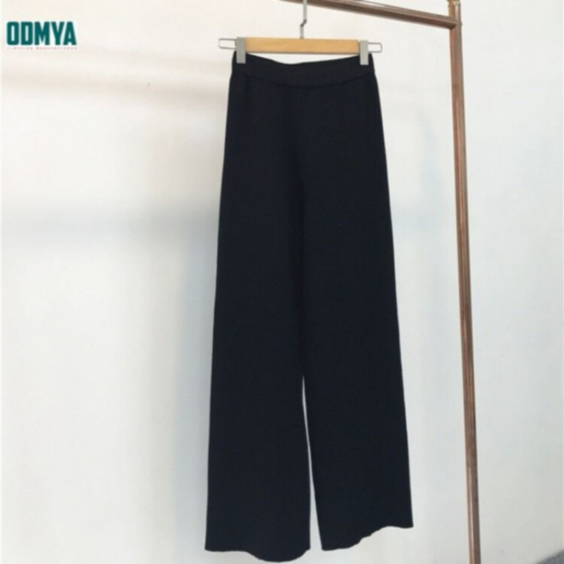Knitted Thickened Straight Wide Leg Women's Casual Pants Supplier