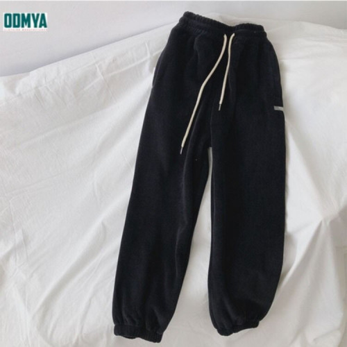Autumn and winter plush women's sports pants