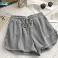 Letter Embroidered Waffle Women's Sports Shorts Supplier