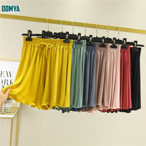 Women's home pajamas with elastic waist soft shorts