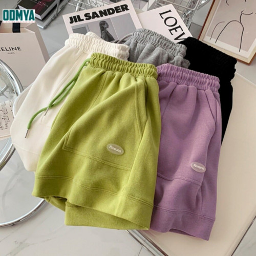 Summer cotton loose fitting sports shorts for women's casual pants