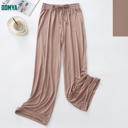Modal Elastic High Waist Solid Wide Leg Pants