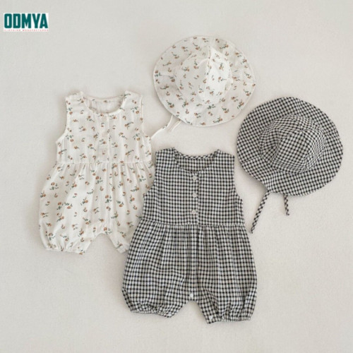 INS Summer Baby Girls' Cute Print Sleeveless Rompers