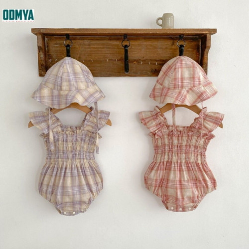 Plaid small flying sleeve girls' western style climbing clothes 
