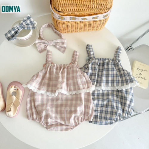 Summer Thin Baby Girl Sling Lace Jumpsuit