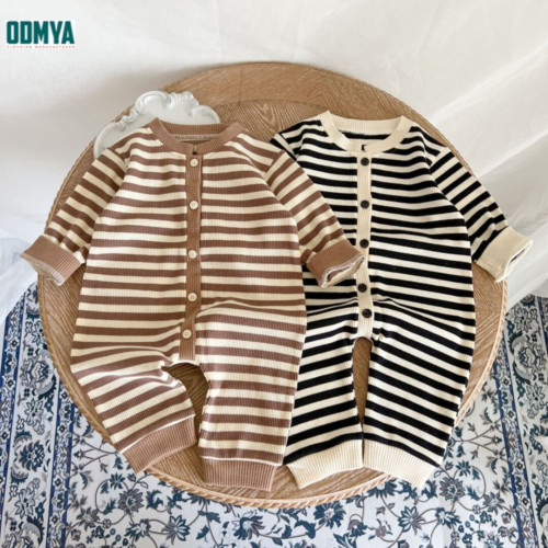 Autumn new striped baby crawling outfits manufacturer