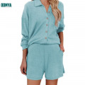 Single Breasted Lapel Long-Sleeved Cardigan Shorts Suit Supplier