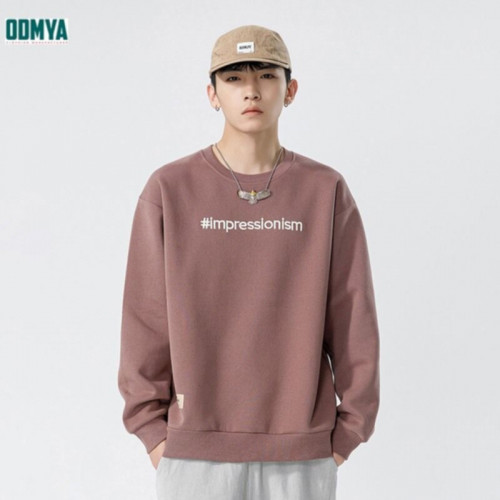 Men's letter printing round neck loose sweater