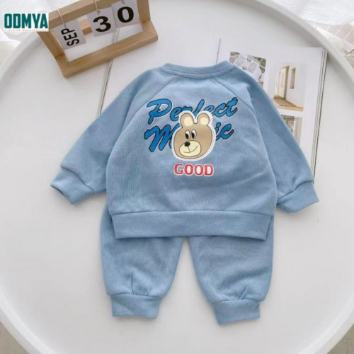 Children's lapel long-sleeved pullover sports suit