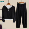 Spring New Fake Two-Piece Round Neck Sweater Sports Suit Supplier