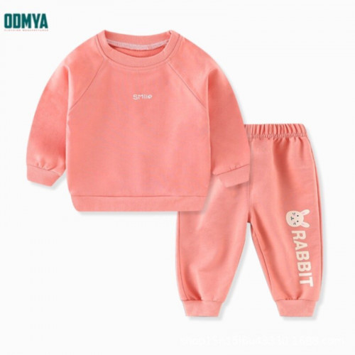 New cartoon printed round neck sweatershirt suit