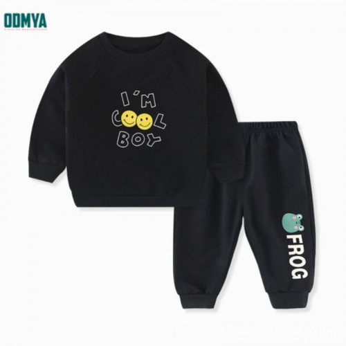 New cartoon printed round neck sweatershirt suit