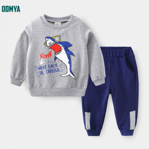 Letter printed children's sports sweatershirt suit
