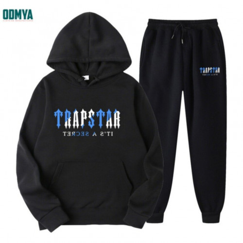 Letter print loose hooded sweater sports suit