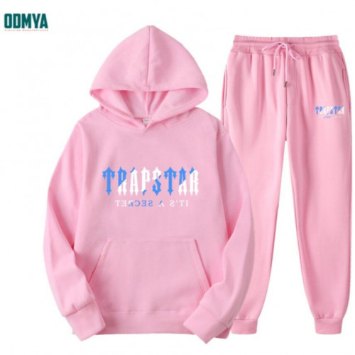 Letter print loose hooded sweater sports suit